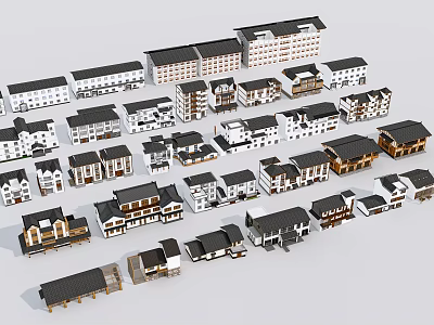 Various Architectural House Models Collection Showcasing Different Styles 3d model
