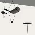 Modern Curved Pendant Lights With Black Metal Frame And Light Shade For Stylish Interior Design