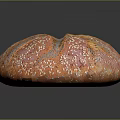 Fresh Golden Orange Round Bread with Cross Pattern and Sesame Seeds