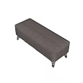 Upholstered Bench with Textured Fabric and Metal Legs Modern Design for Living Room