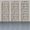 Elegant Modern Flush Doors With Metal Grid Design Three Panels Interior 3d model