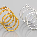 Luxury Gold Silver Stackable Rings With Shiny Diamonds Fine Jewelry Collection