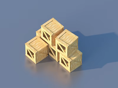 Square Stacked Wooden Storage Boxes With Openings For Home Organization And Decorative Use 3d model
