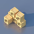 Square Stacked Wooden Storage Boxes With Openings For Home Organization And Decorative Use