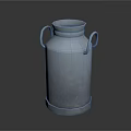 Vintage Silver Metal Milk Can With Handles For Fresh Dairy Beverage Storage