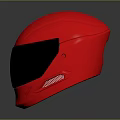 Sleek Red Helmet With Black Visor And High Glossy Exterior Design