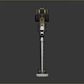 Streamlined Black and Yellow Striped Dragster with Red Wheels and Rear Wing