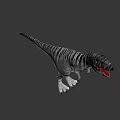 Realistic Gray Striped Tyrannosaurus Rex Dinosaur 3D Model Standing Pose