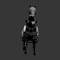 Futuristic Robotic Mechanical Horse With Metal Structure And Gear Components