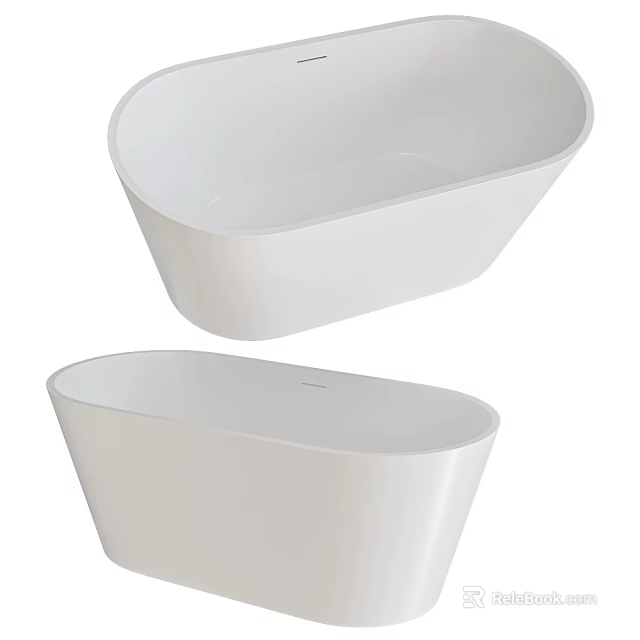 White Freestanding Bathtubs With Minimalist Design 3d model
