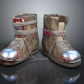 Camouflage Daily Wear Boots With Silver Toe Caps White Laces And Red Accents