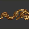 Elegant Golden Carved Decorative Ornament With Intricate Floral Patterns For Furniture Decoration