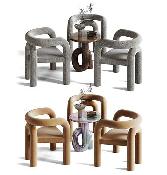 Modern leisure table and chair combination leisure table and chair 3d model