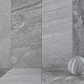 Gray Natural Stone Slab Components With Textured Surface For Interior Decoration 3d model