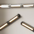 Modern Long Strip Wall Mounted Lamps With Transparent Glass Shade And Warm Yellow Lighting