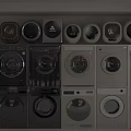 Various Modern Washing Machines In Black And White Colors On