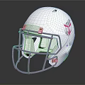 White Football Helmet With Pink Facemask And Stylish Side Logo Detail Design