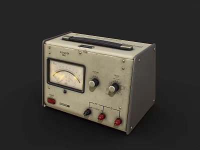 Vintage Electronic Testing Equipment With Analog Meter Control Knobs And Metal Casing 3d model