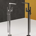 Modern Sleek Stainless Steel Tall Faucets With Black And Silver Design For Home
