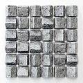 Modern Gray Square Stone Mosaic Wall Decor For Interior Home Decoration 3d model