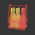 Glass Bottles Filled with Brown Liquid Stored in Wooden Crate