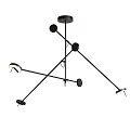 Modern Black Metal Multi Arm Chandelier With Adjustable Geometric Pendant Light Fixtures