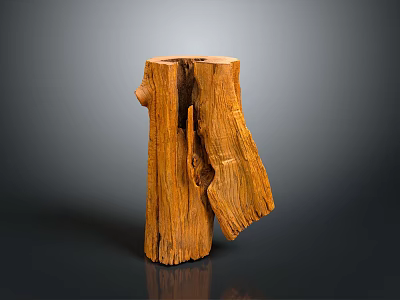 Natural Wooden Log Decorative Sculpture With Rustic Texture And Handcrafted Design 3d model