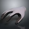 White And Black Knitted Mesh Work Gloves Featuring Protective Design And Comfortable Fit 3d model