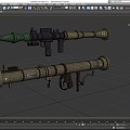 Bazooka Rocket Launcher RPG Howitzer Rocket Grenade Launcher Anti-Tank Low Face Low Number Low Model Simple Model Game Video Level Super Realistic 3d model