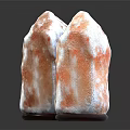 Natural Decorative Stones With Orange White Veins On Wooden Bases