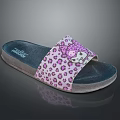 Pink Leopard Print Slippers With Cartoon Character And Non Slip Rubber Sole