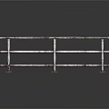 Rusted Metal Railing Design With Horizontal Bars And Support Posts Structure 3d model