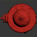 Shiny Red Fire Hydrant With Metallic Body Chain And Top Cap