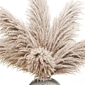 Elegant Silver Striped Glass Vase with Pampas Grass for Modern Home Decor