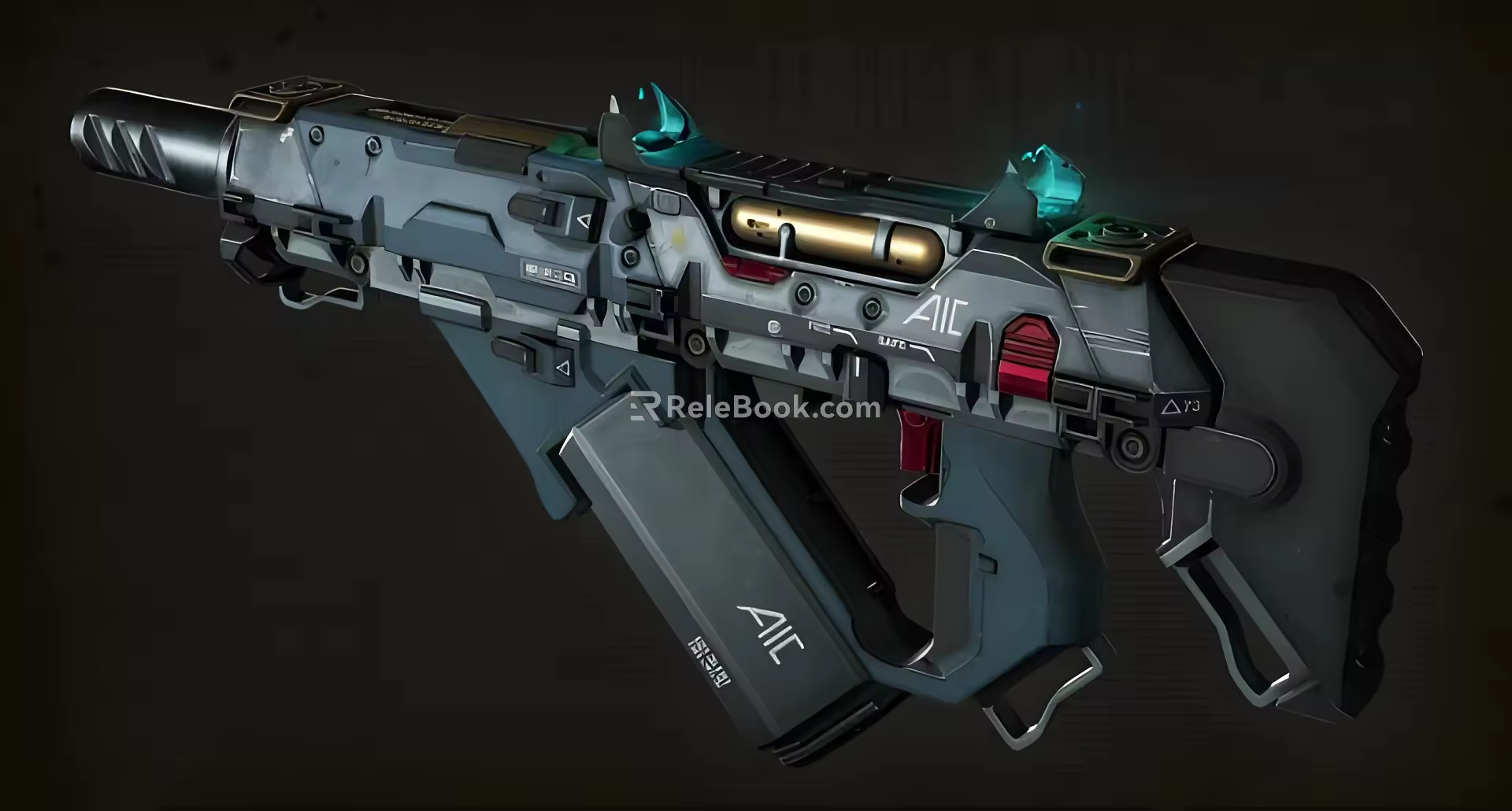 modern submachine gun 3d model