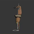 Mechanical Robot Character Displaying Extended Arms And Intricate Metal Body Design