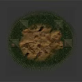 Circular Bamboo Fence Enclosed Area With Thatched Roof Huts And Dirt Ground