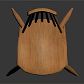 Classic Wooden Chair With Slat Back Design And Curved Seat Structure