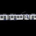 Technology Exhibition Hall Showcasing Modern Electric Tram Model With Sleek Design
