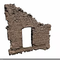 Ancient Stone Ruins Architectural Fragment With Archway And Weathered Masonry