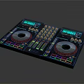 Home DJ Controller With Dual Turntables Colorful Buttons And LED Screens