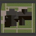 Residential House Exterior Featuring Brown Roof Light Colored Walls Green Lawn And Paved Pathways