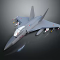 Gray F15 Fighter Jet Model With Missile Attachments And Reflective Surface 3d model