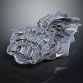 3D Rendered Abstract Rock Structure Featuring Complex Geometric Textures And Layered Gray On Black Background