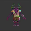 Armored Warrior Character With Horned Creature Design And Ornate Armor Details