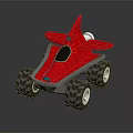 Pink Cartoon Style Toy Vehicle With Large Wheels And Transparent Cockpit