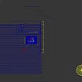Modern Office Desk With Laptop Potted Plant And Large Window Near Wooden Shelves
