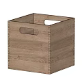 Wooden Square Storage Box Decorative Ornament Set Featuring Natural Wood Grain and Handle Holes