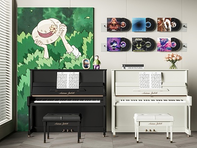 Piano Record Hanging Picture 3d model