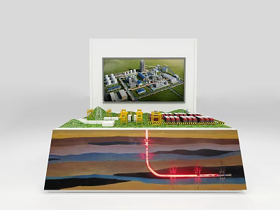 Advanced Commercial Equipment Model Display With Industrial Facility Building And Terrain Layout 3d model